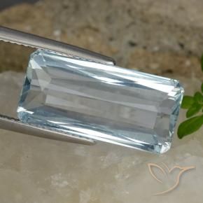 Água-marinha Azul claro Natural 10.63ct, Corte Octógono / Esmeralda, VVS