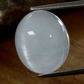 Água-marinha branco natural 8,61ct, corte oval, translúcido