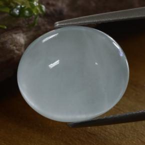 Água-marinha branco natural 8,61ct, corte oval, translúcido