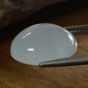 Água-marinha branco natural 8,61ct, corte oval, translúcido