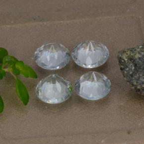 Pedras preciosas de água-marinha branco natural de 3,12 ct, corte redondo, VS