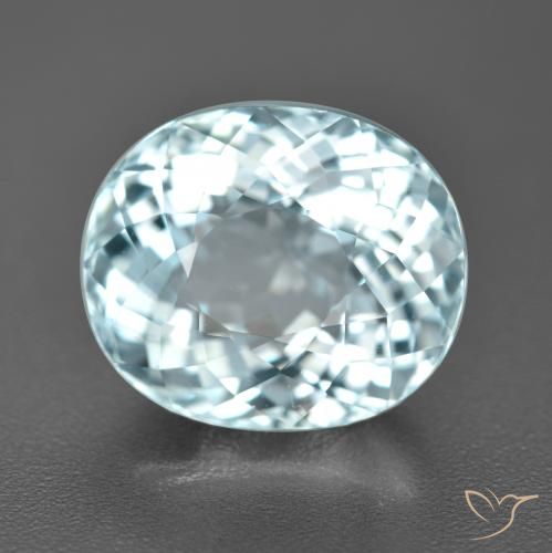 6.52ct Natural Azul claro Água-marinha, oval, VVS