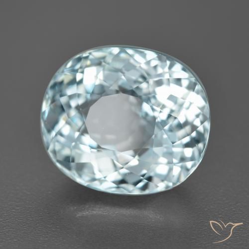 Água-marinha Azul claro Natural 6.52ct, oval, VVS