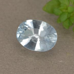 Água-marinha azul natural 0,38ct, corte oval, VS-SI