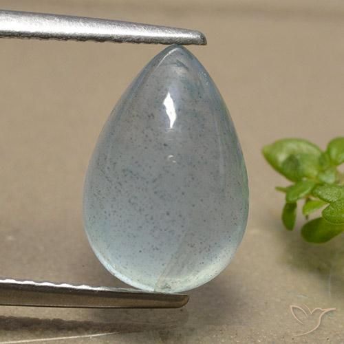 3.39ct Natural Azul-verde claro Água-marinha, Formato de pêra, Translúcido