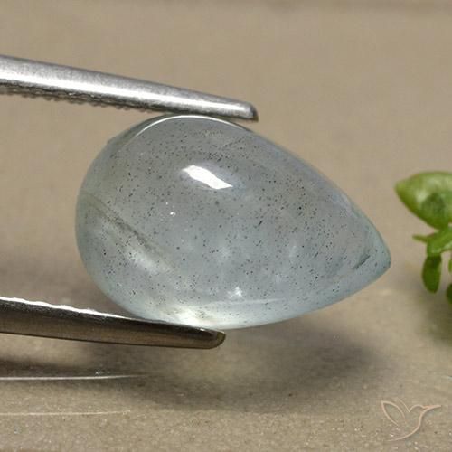 Água-marinha Azul-verde claro Natural 3.39ct, Formato de pêra, Translúcido
