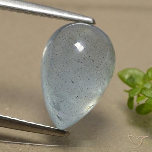 Água-marinha Azul-verde claro Natural 3.39ct, Formato de pêra, Translúcido