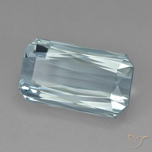 Água-marinha azul natural 9,70ct, corte esmeralda, VVS