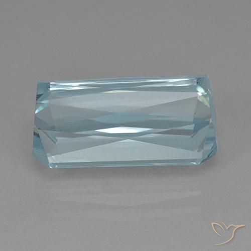 Água-marinha azul natural 9,70ct, corte esmeralda, VVS