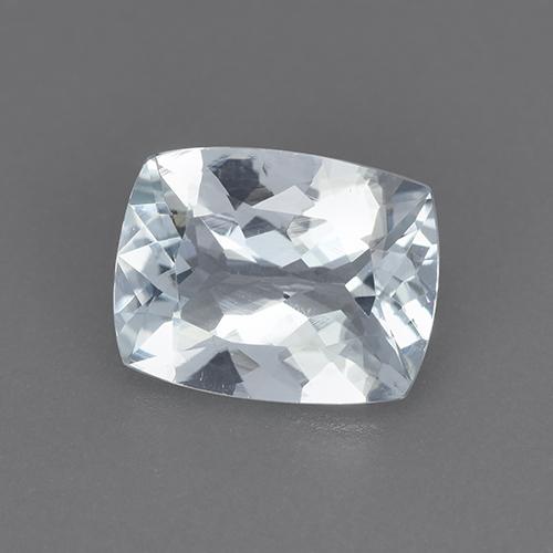 Água-marinha branco natural 1,78ct, almofada cortada, VVS