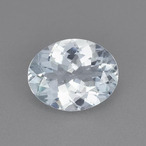 Água-marinha branco natural 1,92ct, corte oval, VVS