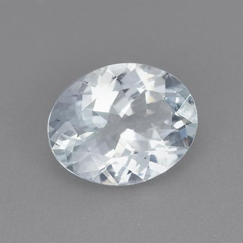 Água-marinha branco natural 1,92ct, corte oval, VVS