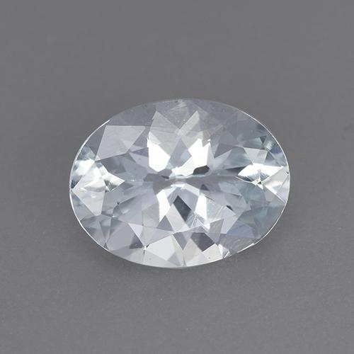Água-marinha branco natural 1,33ct, corte oval, VVS