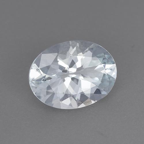 Água-marinha branco natural 1,33ct, corte oval, VVS