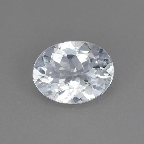 Água-marinha branco natural 1,39ct, corte oval, VVS