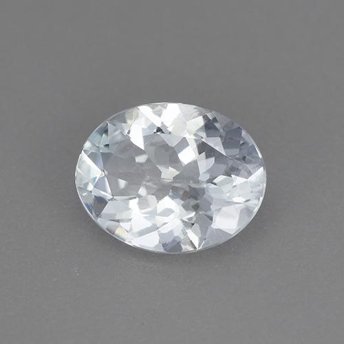 Água-marinha branco natural 1,39ct, corte oval, VVS