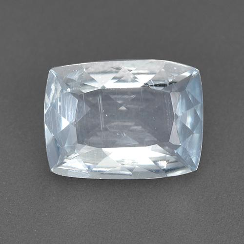 Água-marinha branco azulado natural 1,72ct, almofada cortada, VS