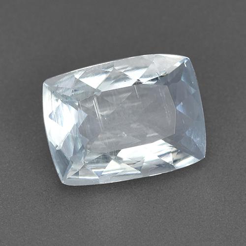 Água-marinha branco azulado natural 1,72ct, almofada cortada, VS