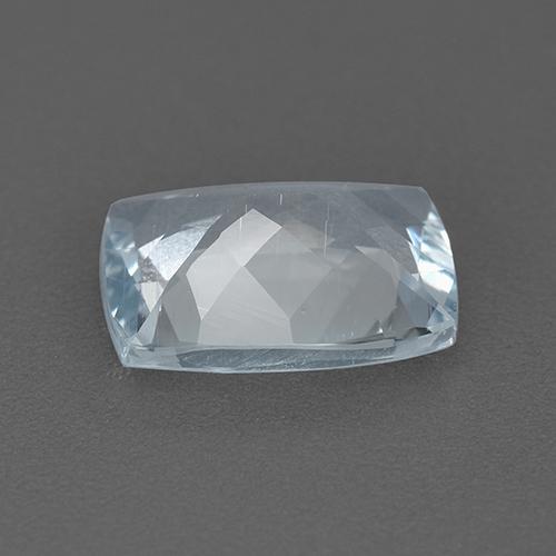 Água-marinha branco azulado natural 1,72ct, almofada cortada, VS
