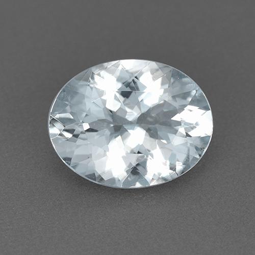 Água-marinha branco natural 1,60ct, corte oval, VVS