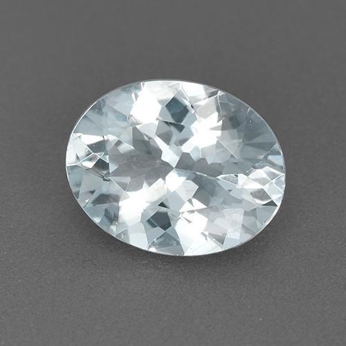 Água-marinha branco natural 1,60ct, corte oval, VVS