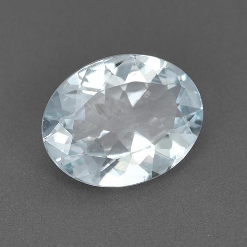 Água-marinha branco natural 1,47ct, corte oval, VVS-VS