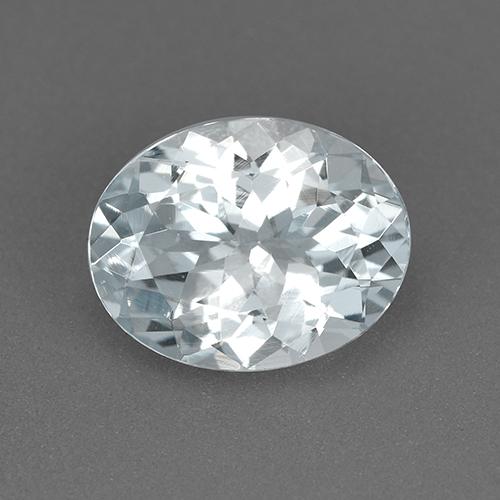 Água-marinha branco natural 1,66ct, corte oval, VVS
