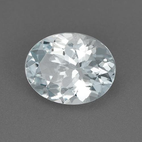 Água-marinha branco natural 1,66ct, corte oval, VVS