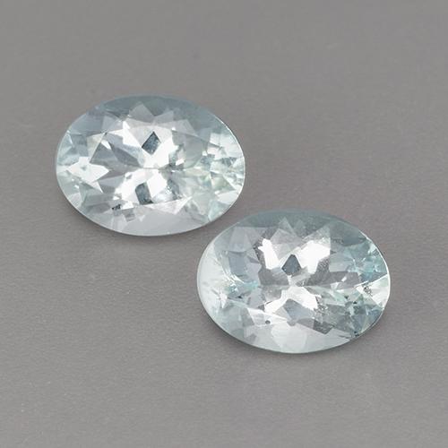 Pedras preciosas de água-marinha Azul pálido natural de 2.25 ct, Corte Oval, VVS-VS