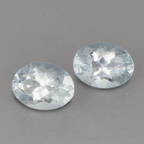 Pedras preciosas de água-marinha Azul pálido natural de 2.25 ct, Corte Oval, VVS-VS