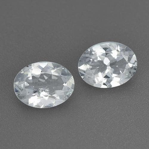 Pedras preciosas de água-marinha branco natural de 1,98 ct, corte oval, VS