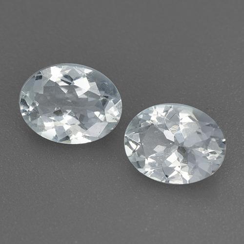 Pedras preciosas de água-marinha branco natural de 1,98 ct, corte oval, VS