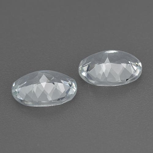 Pedras preciosas de água-marinha branco natural de 1,98 ct, corte oval, VS