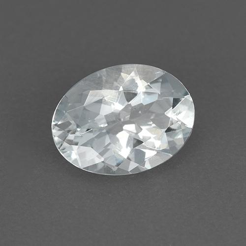 Água-marinha branco natural 0,90ct, corte oval, VVS