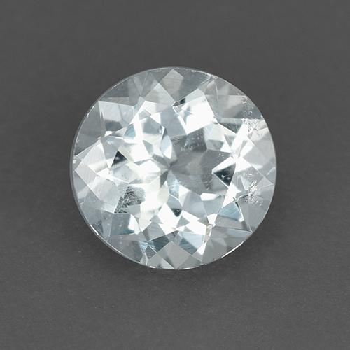 Água-marinha branco natural 0,70ct, corte redondo, VVS-VS