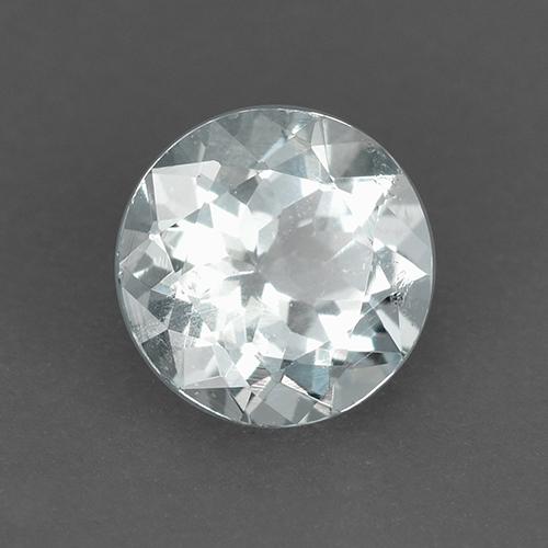 Água-marinha branco natural 0,70ct, corte redondo, VVS-VS