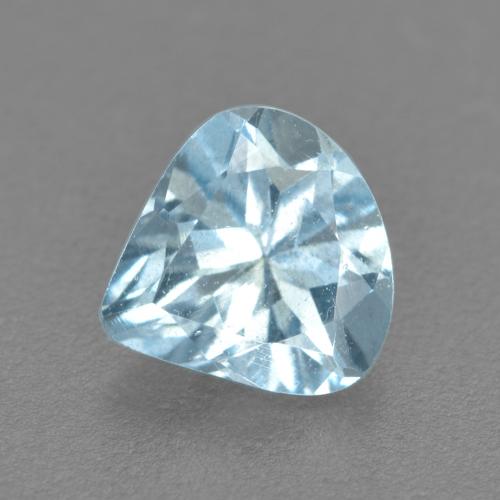 Água-marinha azul natural 0,65ct, formato de pêra, VS-SI