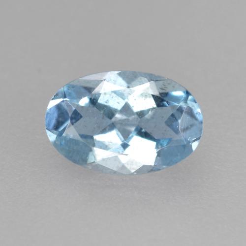 Água-marinha azul natural 0,38ct, corte oval, VS-SI