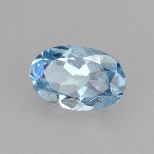 Água-marinha azul natural 0,38ct, corte oval, VS-SI