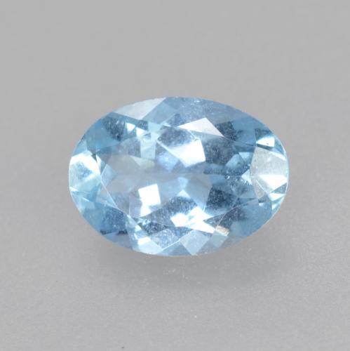 Água-marinha azul natural 0,62ct, corte oval, VS-SI