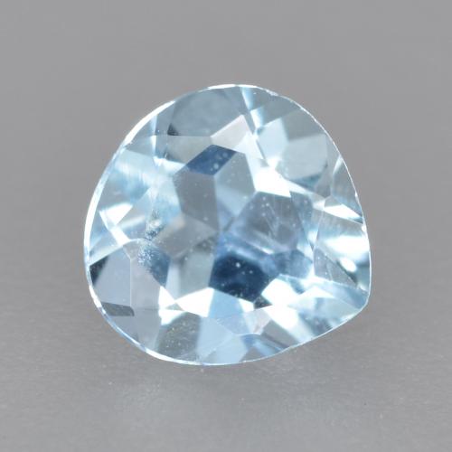 Água-marinha azul natural 0,42ct, formato de pêra, VS