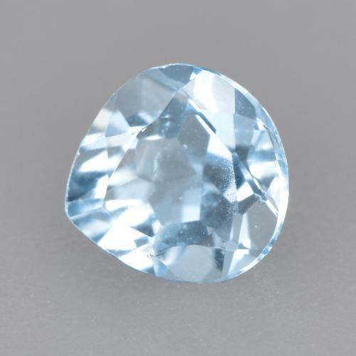 Água-marinha azul natural 0,42ct, formato de pêra, VS