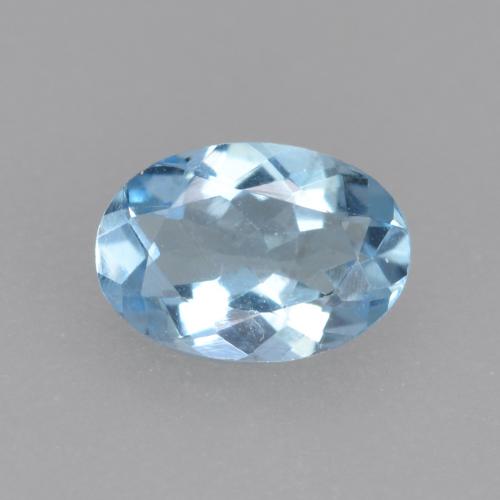 Água-marinha azul natural 0,38ct, corte oval, VS