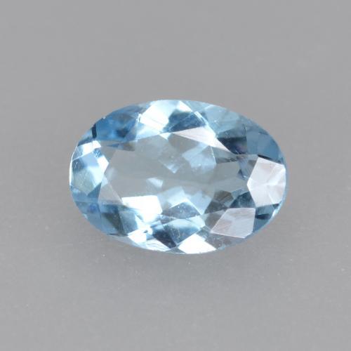 Água-marinha azul natural 0,38ct, corte oval, VS