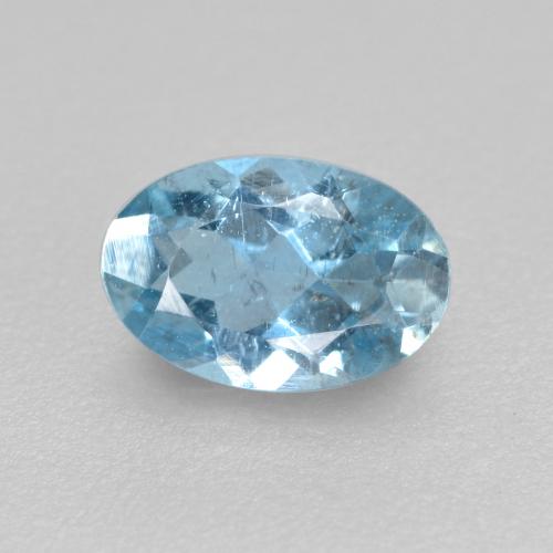 Água-marinha azul natural 0,38ct, corte oval, VS-SI