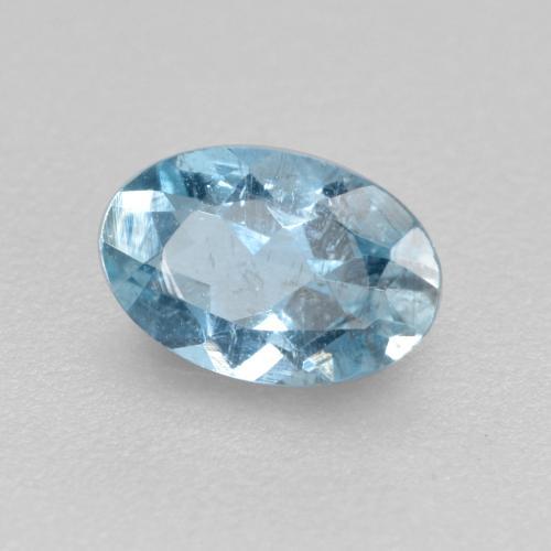 Água-marinha azul natural 0,38ct, corte oval, VS-SI