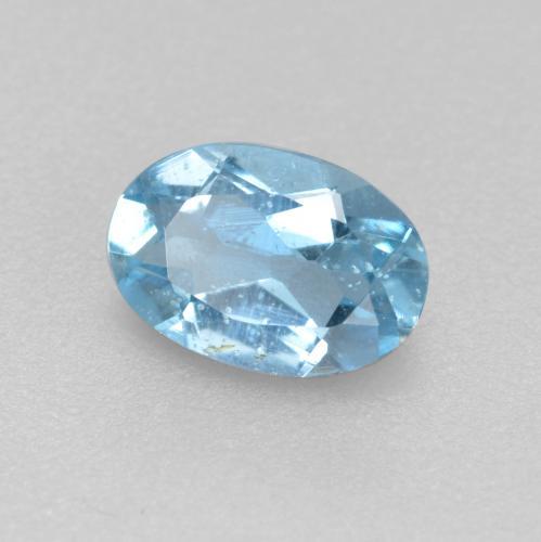 Água-marinha azul natural 0,33ct, corte oval, VS-SI
