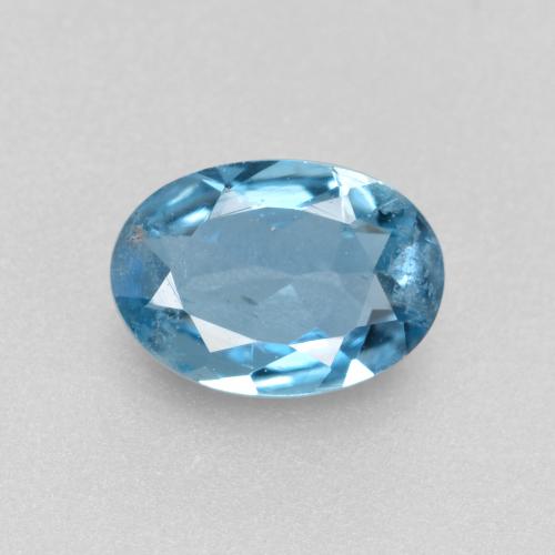 Água-marinha azul natural 0,41ct, corte oval, VS-SI