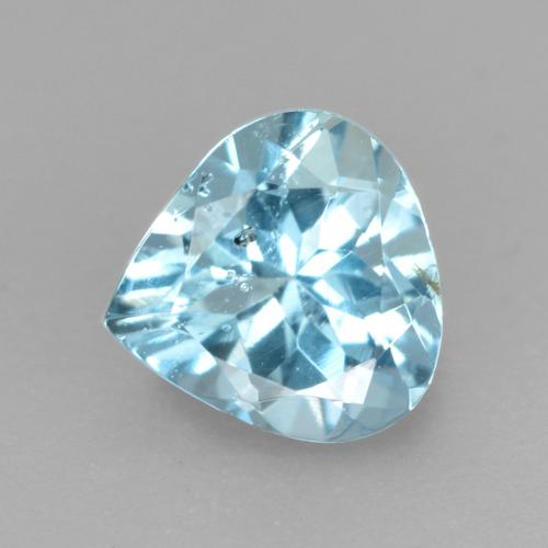 Água-marinha azul natural 0,38ct, formato de pêra, SI