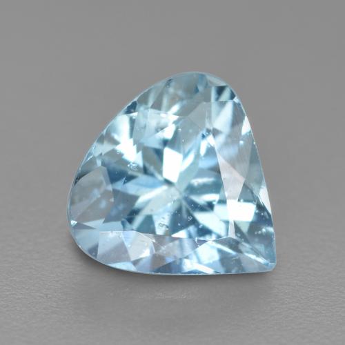 Água-marinha azul natural 0,74ct, formato de pêra, VS-SI